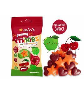 MIXIT OVOCNÉ MIXIES - JABLKO & TŘEŠEŇ - PŘÍRODNÍ ŽELÉ BONBÓNY - SLADKÉ ZOBÁNÍ - PRO MAMINKY