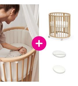 STOKKE® SLEEPI™ MINI V3 + MATRACE + PROSTĚRADLO - DŘEVĚNÉ POSTÝLKY - SPINKÁNÍ