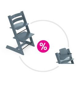 STOKKE® TRIPP TRAPP® + BABY SET ZVÝHODNĚNÁ SADA - JÍDELNÍ ŽIDLIČKY DŘEVĚNÉ - KRMENÍ