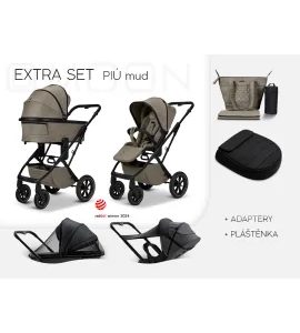MOON PIÚ EXTRA SET BLACK MATT - MUD - DVOJKOMBINACE - KOČÁRKY A PŘÍSLUŠENSTVÍ