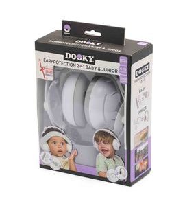 DOOKY CHRÁNIČE SLUCHU 2V1 BABY & JUNIOR 0-12R WHITE - BEZPEČNOST DĚTÍ V DOMÁCNOSTI - KOUPÁNÍ A ZDRAVÍ