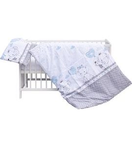 SCARLETT DĚTSKÁ POSTÝLKA S KOMPLETNÍ VÝBAVOU SCARLETT GUSTO 120 X 60 CM - MODRÁ - DŘEVĚNÉ POSTÝLKY - SPINKÁNÍ