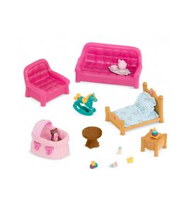 LI'L WOODZEEZ SADA NÁBYTKU DO OBÝVACÍHO A DĚTSKÉHO POKOJE - DOPLŇKY PRO FIGURKY - PRO DĚTI