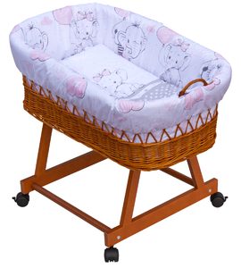 SCARLETT PROUTĚNÝ KOŠÍK NA MIMINKO GUSTO RŮŽOVÁ - KOŠÍKY A KOLÉBKY - SPINKÁNÍ