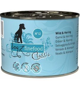 DOGZ FINEFOOD KONZERVA Č.12 - SE ZVĚŘINOU A SLEDÍM MASEM 200 G - KONZERVY PRO PSY - CHOVATELSKÉ POTŘEBY MALVÍKZOO