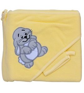 SCARLETT FROTÉ RUČNÍK S KAPUCÍ ZAJÍC ŽLUTÁ - OSUŠKY A DĚTSKÉ ŽUPANY - KOUPÁNÍ A ZDRAVÍ