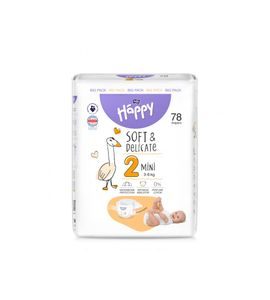 BELLA BABY HAPPY SOFT&DELICATE 2 MINI 3-6KG 78KS - JEDNORÁZOVÉ PLENY - VŠETKO NA PREBAĽOVANIE