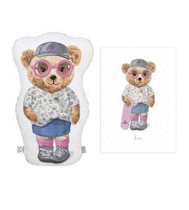 CEBA POLŠTÁŘEK NA MAZLENÍ 50 CM + DÁREK PLAKÁT 30 X 40 CM FLUFFY PUFFY LEA V BALENÍ - POLŠTÁŘKY PRO MIMINKA (PODHLAVNÍČKY) - SPINKÁNÍ