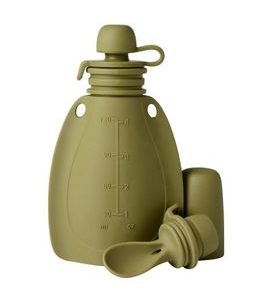 MININOR SILIKONOVÁ KAPSIČKA SE LŽIČKOU MOSS GREEN - KAPSIČKY NA JÍDLO - KRMENÍ