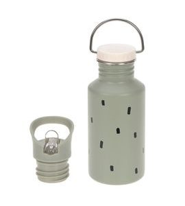 LÄSSIG KIDS BOTTLE STAINLESS STEEL HAPPY PRINTS LIGHT OLIVE - SPORTOVNÍ LAHVE - KRMENÍ