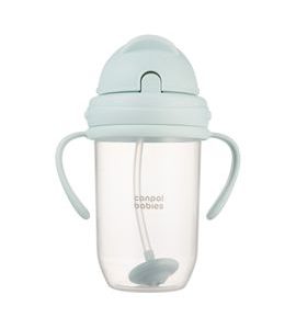 CANPOL BABIES HRNEČEK NEVYLÉVACÍ SE SLÁMKOU A ZÁVAŽÍM 270ML ZELENÝ - DĚTSKÉ HRNEČKY - KRMENÍ