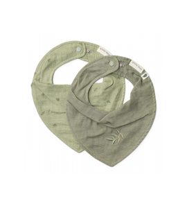 LITTLE DUTCH BRYNDÁČEK BANDANA 2 KS PURE SAGE - BRYNDÁKY - KRMENÍ