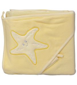 SCARLETT FROTÉ RUČNÍK S KAPUCÍ HVĚZDA ŽLUTÁ - OSUŠKY A DĚTSKÉ ŽUPANY - KOUPÁNÍ A ZDRAVÍ