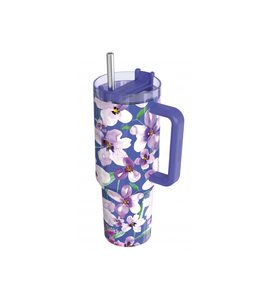 QUOKKA NEREZOVÝ TERMOHRNEK S BRČKEM STREAM FLOWER DUSK 1200 ML - TERMOOBALY A TERMOSKY - KRMENÍ