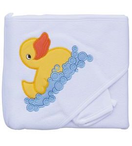 SCARLETT FROTÉ RUČNÍK S KAPUCÍ KAČENKA BÍLÁ - OSUŠKY A DĚTSKÉ ŽUPANY - KOUPÁNÍ A ZDRAVÍ