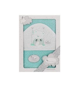 INTERBABY OSUŠKA FROTÉ MEDVÍDEK NA HOUPAČCE ZELENÁ - OSUŠKY A DĚTSKÉ ŽUPANY - KOUPÁNÍ A ZDRAVÍ