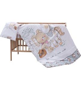 SCARLETT DĚTSKÁ POSTÝLKA S KOMPLETNÍ VÝBAVOU SCARLETT 120 X 60 CM - SUBRA - DŘEVĚNÉ POSTÝLKY - SPINKÁNÍ