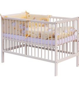 SCARLETT DĚTSKÁ POSTÝLKA S KOMPLETNÍ VÝBAVOU SCARLETT 120 X 60 CM - MRÁČEK - BÉŽOVÁ - DŘEVĚNÉ POSTÝLKY - SPINKÁNÍ