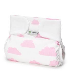 T-TOMI ORTOPEDICKÉ ABDUKČNÍ KALHOTKY - SUCHÝ ZIP PINK CLOUDS (5-9KG) - PLENKOVÉ KALHOTKY - PŘEBALOVÁNÍ