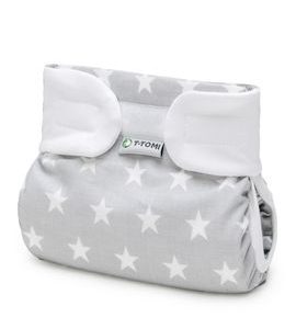 T-TOMI ORTOPEDICKÉ ABDUKČNÍ KALHOTKY PLUS - SUCHÝ ZIP GREY STARS (5-9KG) - PLENKOVÉ KALHOTKY - PŘEBALOVÁNÍ