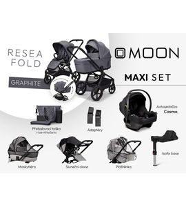 MOON RESEA FOLD MAXI SET - GRAPHITE - KOMBINACE S PŘÍSLUŠENSTVÍM - KOČÁRKY A PŘÍSLUŠENSTVÍ