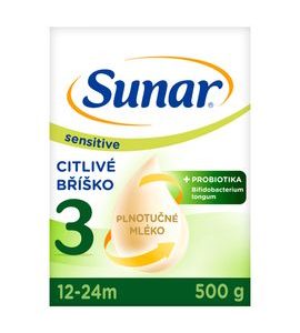 SUNAR SENSITIVE 3 BATOLECÍ KOJENECKÉ MLÉKO 500G - KOJENECKÁ MLÉKA - KRMENÍ