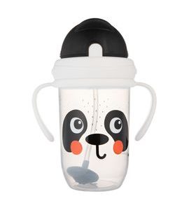 CANPOL BABIES HRNEČEK NEVYLÉVACÍ SE SLÁMKOU A ZÁVAŽÍM BABIESBOO270ML PANDA - DĚTSKÉ HRNEČKY - KRMENÍ