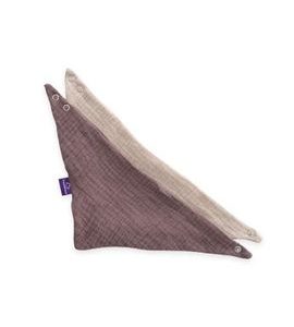 TRÄUMELAND BANDANA BIB 2 KS BEIGE & SCHOKOPFLAUME - BRYNDÁKY - KRMENÍ