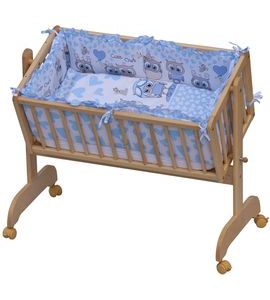 SCARLETT SOUPRAVA DO KOLÉBKY SCARLETT PUPIS MODRÁ - POVLEČENÍ DO POSTÝLKY - SPINKÁNÍ