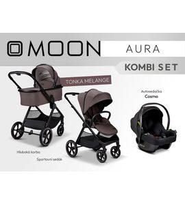 MOON AURA - KOMBI TONKA MELANGE - TROJKOMBINACE - KOČÁRKY A PŘÍSLUŠENSTVÍ