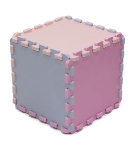 RIALTO BABY PĚNOVÁ PUZZLE KOSTKA - LIGHT PINK, SILVER, PINK - HRACÍ PODLOŽKY NA ZEM - SPINKÁNÍ