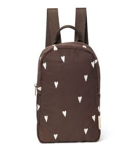 STUDIO NOOS PUFFY MINI BACKPACK BATŮŽEK BROWN HEARTS - ORGANIZÉRY A KOŠÍKY - KOČÁRKY A PŘÍSLUŠENSTVÍ
