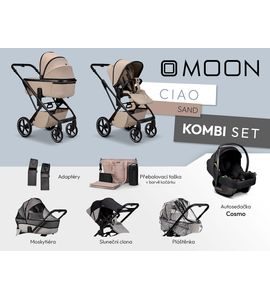 MOON CIAO KOMBI SET - SAND - KOMBINACE S PŘÍSLUŠENSTVÍM - KOČÁRKY A PŘÍSLUŠENSTVÍ