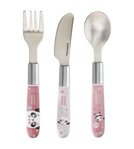 CANPOL BABIES PŘÍBOR KOVOVÝ EXOTIC ANIMALS 3KS RŮŽOVÝ - LŽIČKY A PŘÍBORY - KRMENÍ