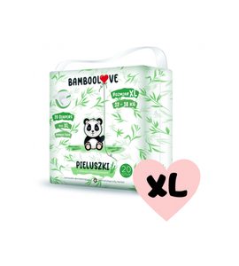 BAMBOOLOVE PLENY JEDNORÁZOVÉ BAMBUS VEL. XL 12-18 KG 20 KS - JEDNORÁZOVÉ PLENY - VŠETKO NA PREBAĽOVANIE