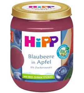 HIPP BIO SUPEROVOCE JABLKO A BORŮVKY 160 G - OVOCE/DEZERTY - KRMENÍ