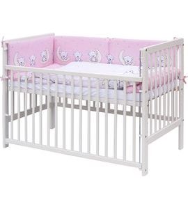 SCARLETT DĚTSKÁ POSTÝLKA S KOMPLETNÍ VÝBAVOU SCARLETT 120 X 60 CM - TORO - RŮŽOVÁ - DŘEVĚNÉ POSTÝLKY - SPINKÁNÍ