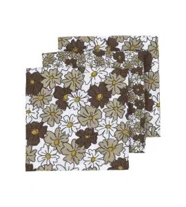 MEYCO PLENKY 3-BALENÍ VINTAGE FLOWER TAUPE - LÁTKOVÉ PLENY SKLÁDANÉ - PŘEBALOVÁNÍ