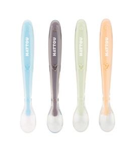 NATTOU LŽIČKY SILIKONOVÉ S MĚKKÝM KONCEM 4 KS - LŽIČKY A PŘÍBORY - KRMENÍ