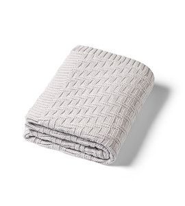 BABYONO DEKA Z ORGANICKÉ BAVLNY PLETENÁ 75 X 100 CM BEIGE 0M+ - DĚTSKÉ DEKY PRO MIMINKA - SPINKÁNÍ