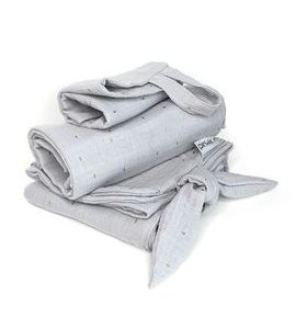 PINKIE SET MUSLIN GREY - LÁTKOVÉ PLENY ALL IN ONE - PŘEBALOVÁNÍ