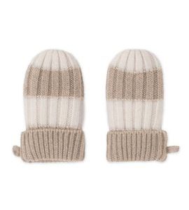LODGER RUKAVICE STRIPE MERINO BEIGE VEL. 0 - 12 MĚSÍCŮ - RUKAVIČKY, ŠÁTKY, NÁKRČNÍKY - PRO DĚTI