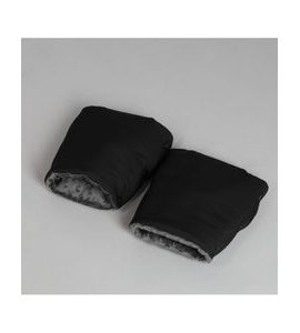 DĚLENÝ RUKÁVNÍK ČERNÁ S TMAVĚ ŠEDOU MINKY - RUKÁVNÍKY NA KOČÁREK - KOČÁRKY A PŘÍSLUŠENSTVÍ