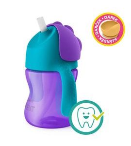 PHILIPS AVENT HRNEČEK S OHEBNÝM BRČKEM 200 ML DÍVKA+DÁREK PETITE&MARS MISKA 6M+ - DĚTSKÉ HRNEČKY - KRMENÍ
