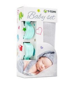 T-TOMI BABY SET - GREY - OSUŠKY A DĚTSKÉ ŽUPANY - KOUPÁNÍ A ZDRAVÍ