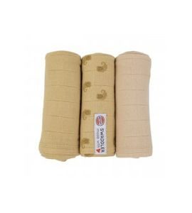 LODGER SWADDLER FLAME TRIBE 3BALENÍ 70 X 70 CM SAND - LÁTKOVÉ PLENY SKLÁDANÉ - PŘEBALOVÁNÍ