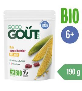GOOD GOUT BIO KUKUŘICE S KACHNÍM MASEM 190 G - MASO/ZELENINA - KRMENÍ