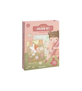 LITTLE DUTCH OMALOVÁNKY S PASTELKAMI A SAMOLEPKAMI ROSA FAIRY GARDEN - LITTLE DUTCH - PRO DĚTI