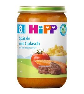 HIPP BIO ŠPECLE A GULÁŠ 220 G - MASO/ZELENINA - KRMENÍ