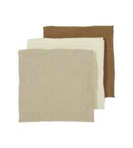 MEYCO MUŠELÍNOVÉ PLENY 3-BALENÍ - OFFWHITE/SAND/TOFFEE - LÁTKOVÉ PLENY SKLÁDANÉ - PŘEBALOVÁNÍ